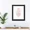 Flower Line Drawing Black Framed Print Under Plexiglass